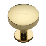 M Marcus Heritage Brass Domed Disc Design Cabinet Knob with Rose 38mm 